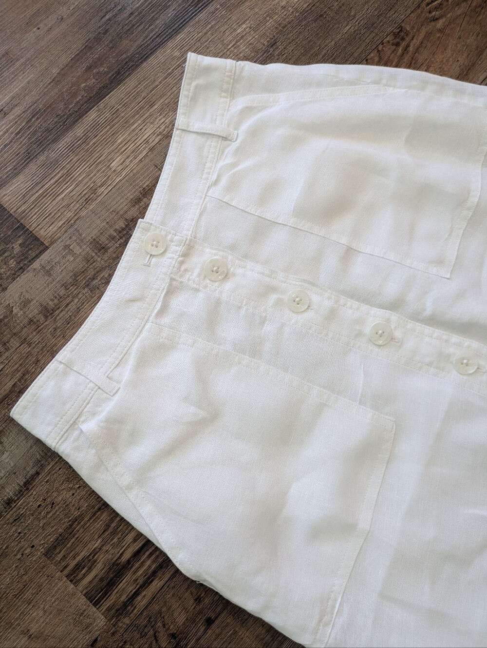 NWT Talbots White Linen Button Front Midi Skirt Size 4 Classic Summer - Picture 8 of 16